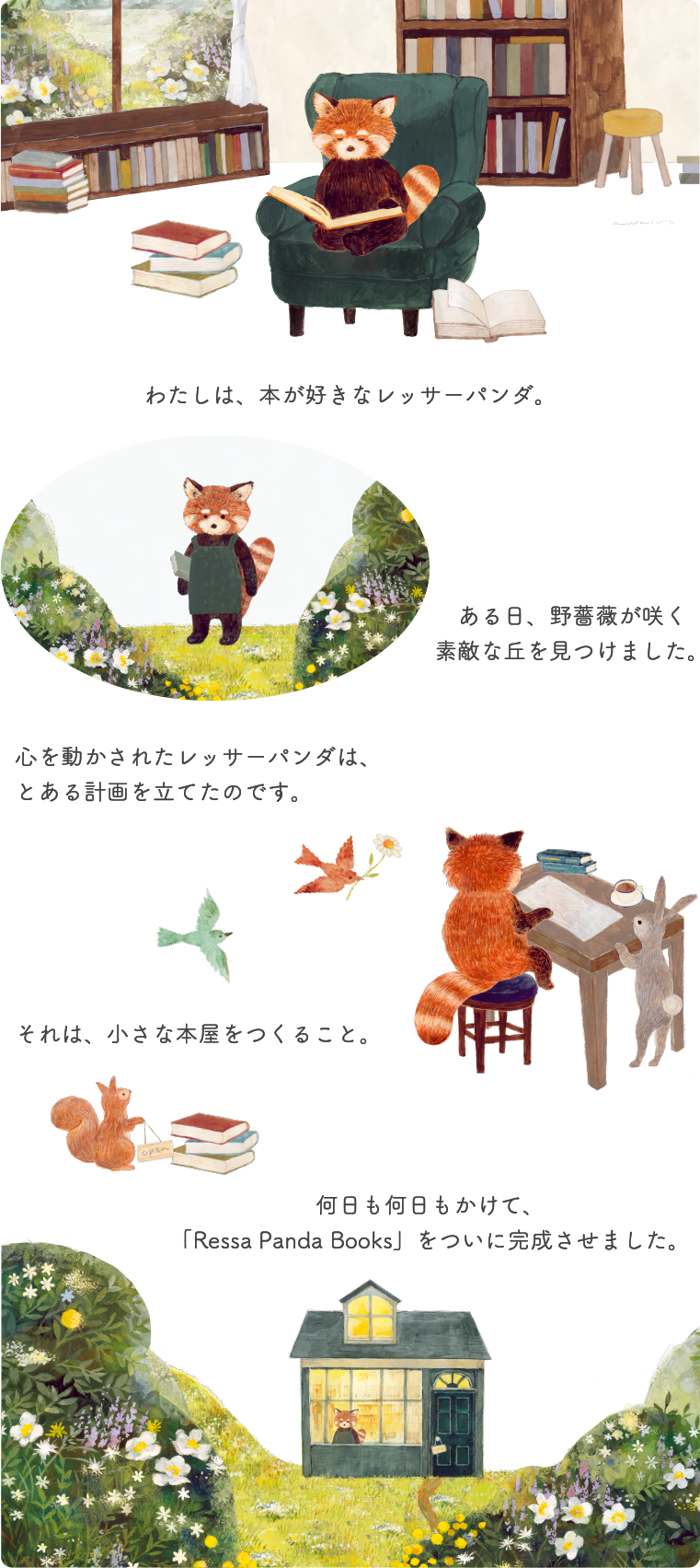 レッサーパンダ書店のストーリー